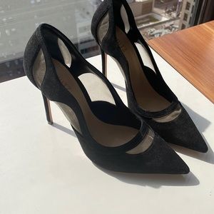 Schutz black suede heel